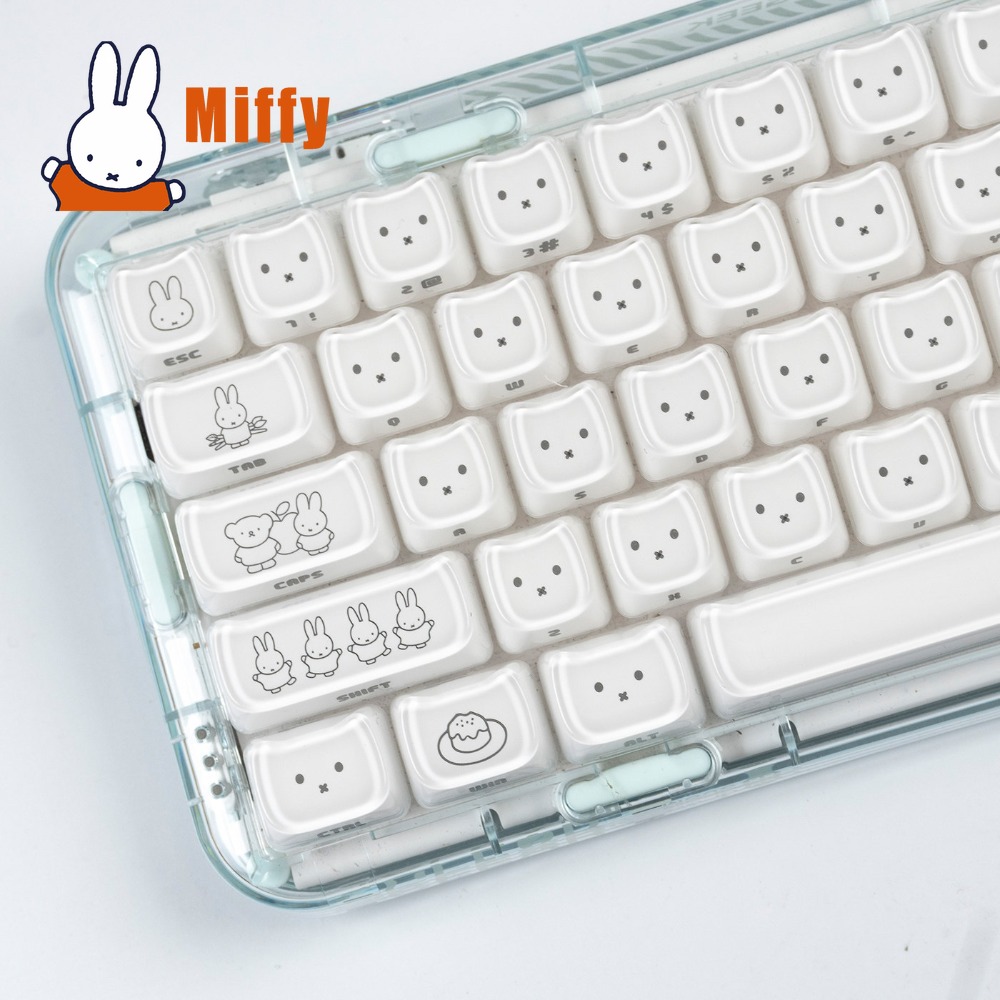 Gaming Keyboard Affordable - Kawaii Miffy Keycaps Penutup Kunci Kelinci