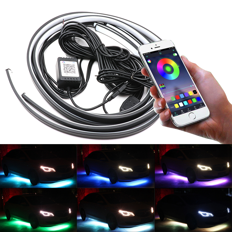 Rgb Underglow Strip - Niscarda 4 Buah 12V IP65 Kontrol