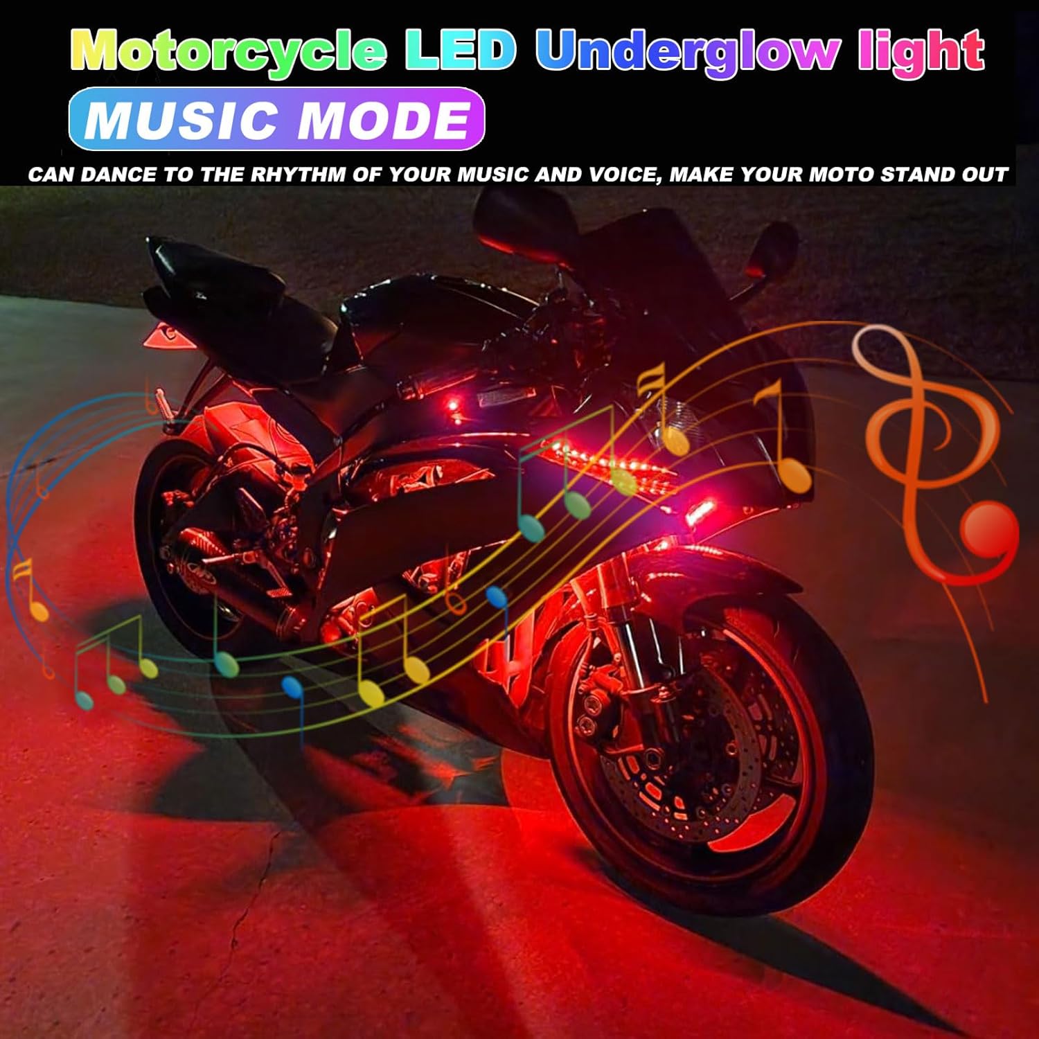 12in1 Lampu Atmosfer Motor Bar - Rgb Underglow Strip ulasan dan harga