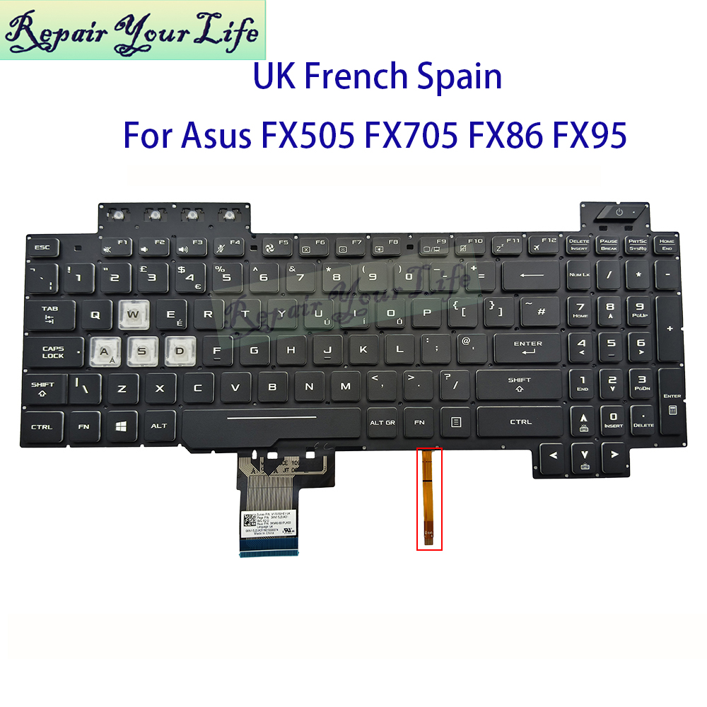 UK Spanyol Perancis AZERTY Key - Gaming Keyboard Asus ulasan dan harga