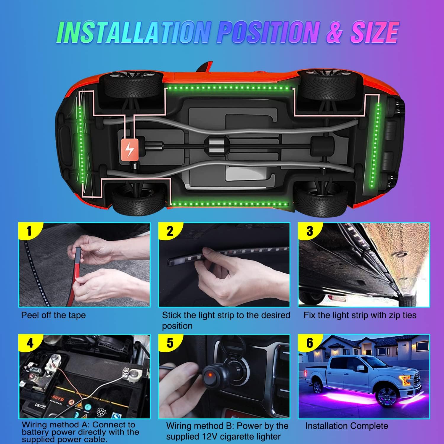 Lampu Strip Neon Aksen Bawah M - Rgb Underglow Strip ulasan dan harga
