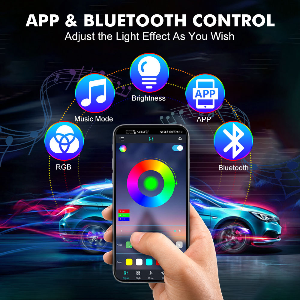 Lampu Mobil Interior LED Neon  - Rgb Underglow Strip ulasan dan harga