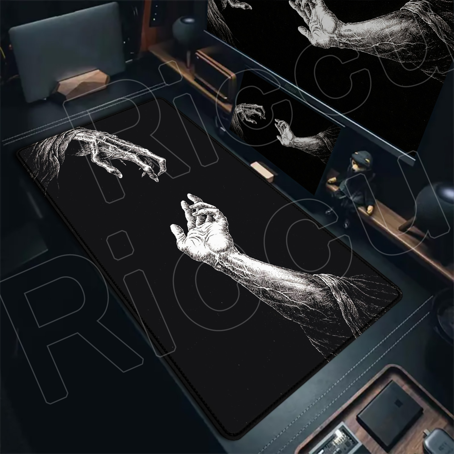 HD Besar Hitam Putih XXL Gothi - Gaming Keyboard Hand ulasan dan harga