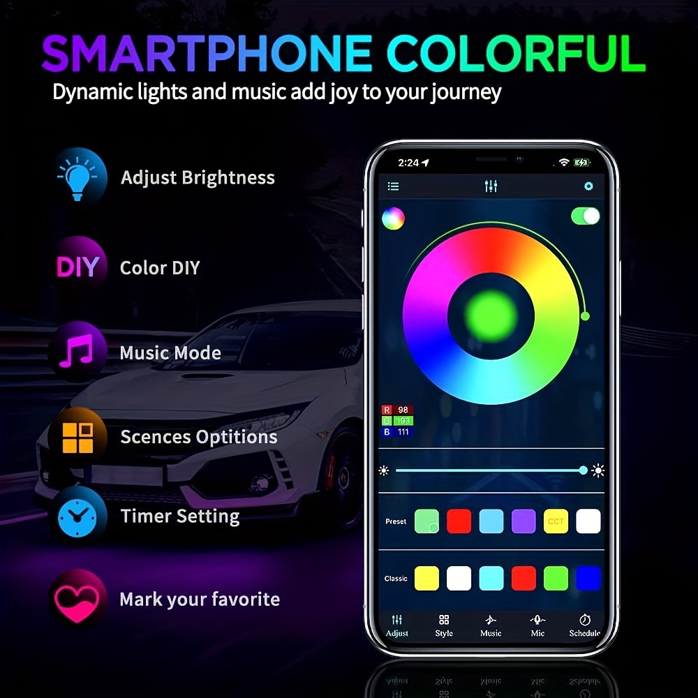 Lampu setrip bawah mobil fleks - Rgb Underglow Strip ulasan dan harga