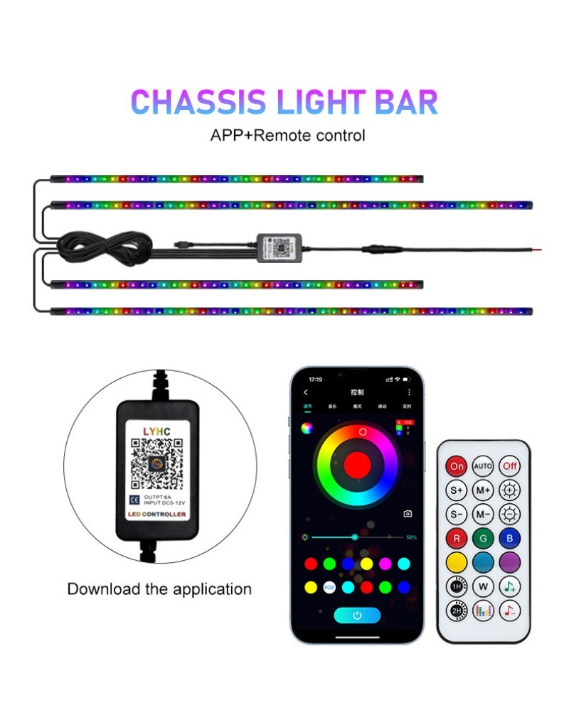 Lampu Strip LED Fleksibel 4in1 - Rgb Underglow Strip ulasan dan harga